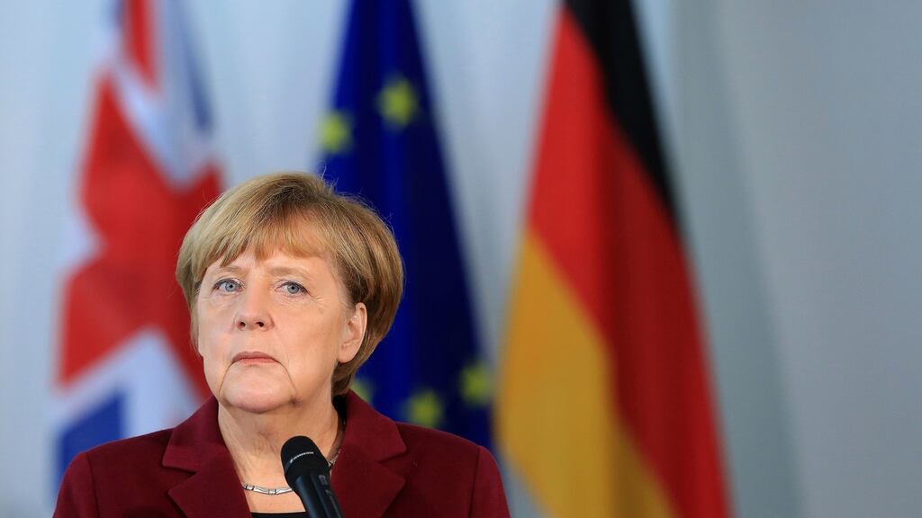 German chancellor Angela Merkel. Photographer: Krisztian Bocsi/Bloomberg