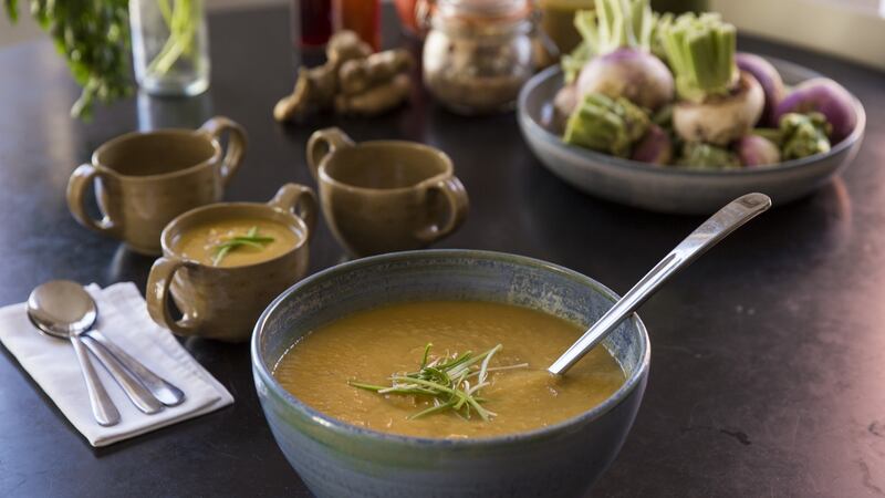 Turnip and ginger soup: delightfully simple. Photograph: Emma Jervis