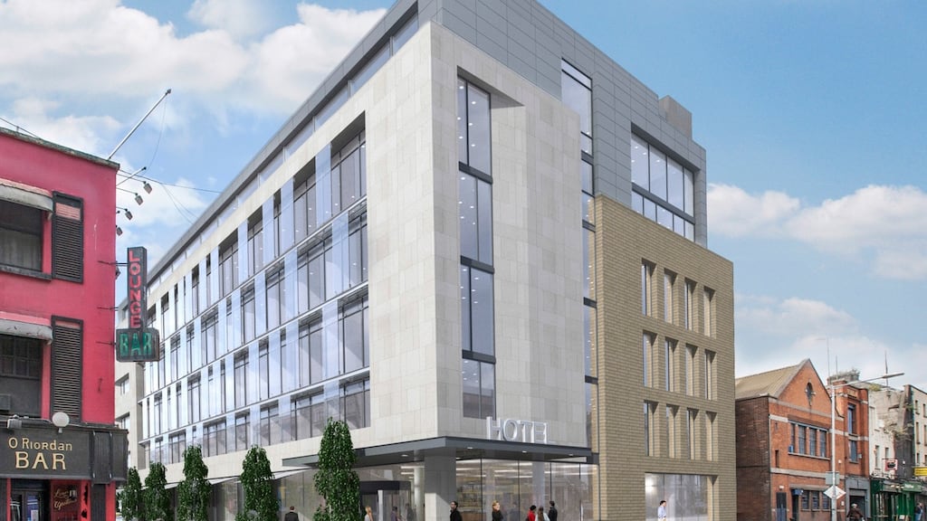 Rendering of Irish property and investment group Tetrarch Capital’s proposed Sackville Place hotel