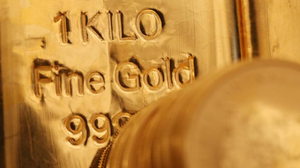 Bullion can be bought and held in varying amounts ranging from 950 for a Krugerrand to €32,000 for a single kilo bar. Photograph: Chris Ratcliffe/Bloomberg