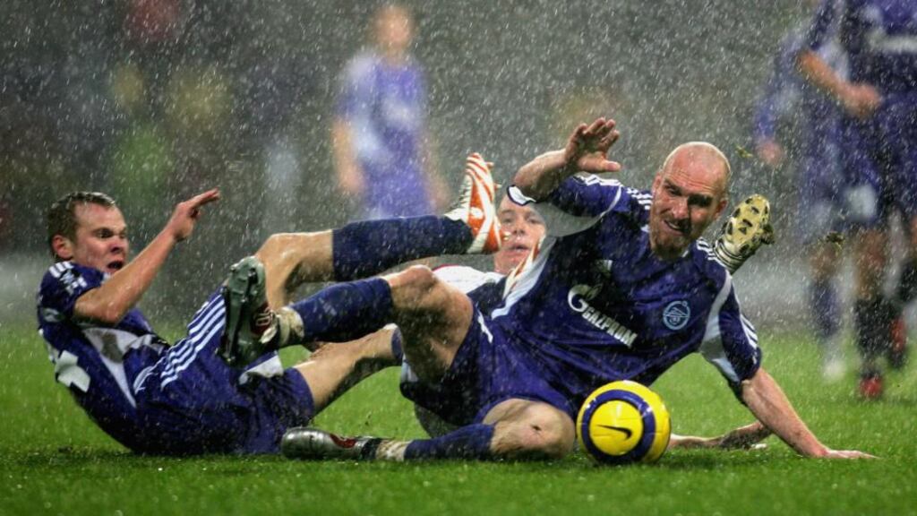 Erik Hagen (right) in action for Zenit St Petersburg against Bolton Wanderers in 2005. Photograph: Michael Steele/Getty Images