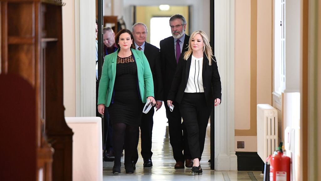 Deputy leader Mary Lou McDonald and Northern leader Michelle O’Neill were impressively vague this week about Sinn Féin’s campaign for EU special status. Photograph: Charles McQuillan/Getty Images