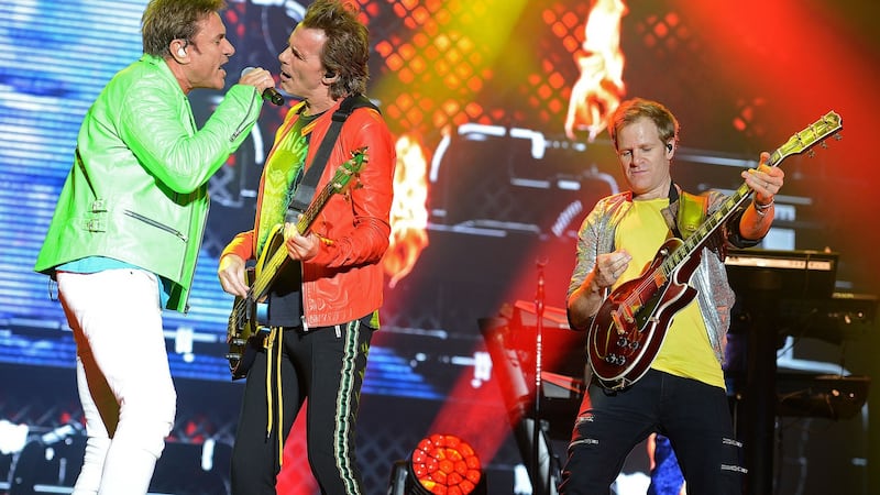 Duran Duran playing  the main stage at Electric Picnic on Sunday night. Photograph: Dave Meehan/The Irish Times