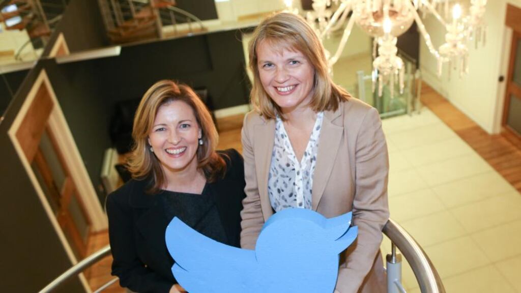 Women on Air founder Margaret E Ward (left) and Twitter’s director of public policy for Europe, the Middle East and Africa, Sinead McSweeney