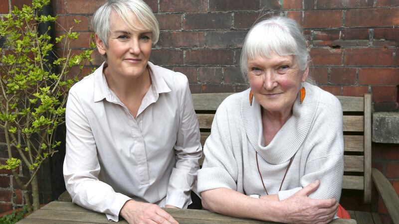Alice Leahy, right, of the Alice Leahy Trust with journalist Catherine Cleary, ghostwriter of ‘The Stars are our only Warmth, Alice Leahy, a Memoir’. Photograph: Derek Speirs