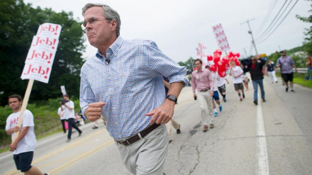 Republican presidential candidate and former Florida Governor Jeb Bush says the retirement age should be pushed back to “68 or 70”. Photograph: Gretchen Ertl/Reuters