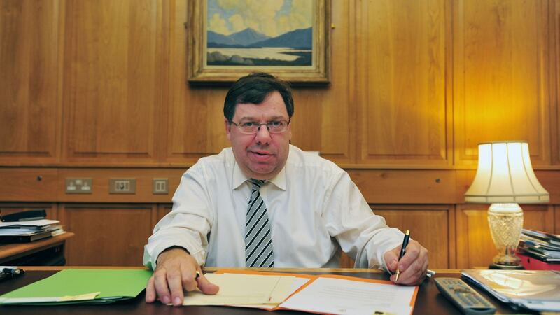 Taoiseach Brian Cowen pictured in his office in Government Buildings in October 2010. Photograph: Aidan Crawley