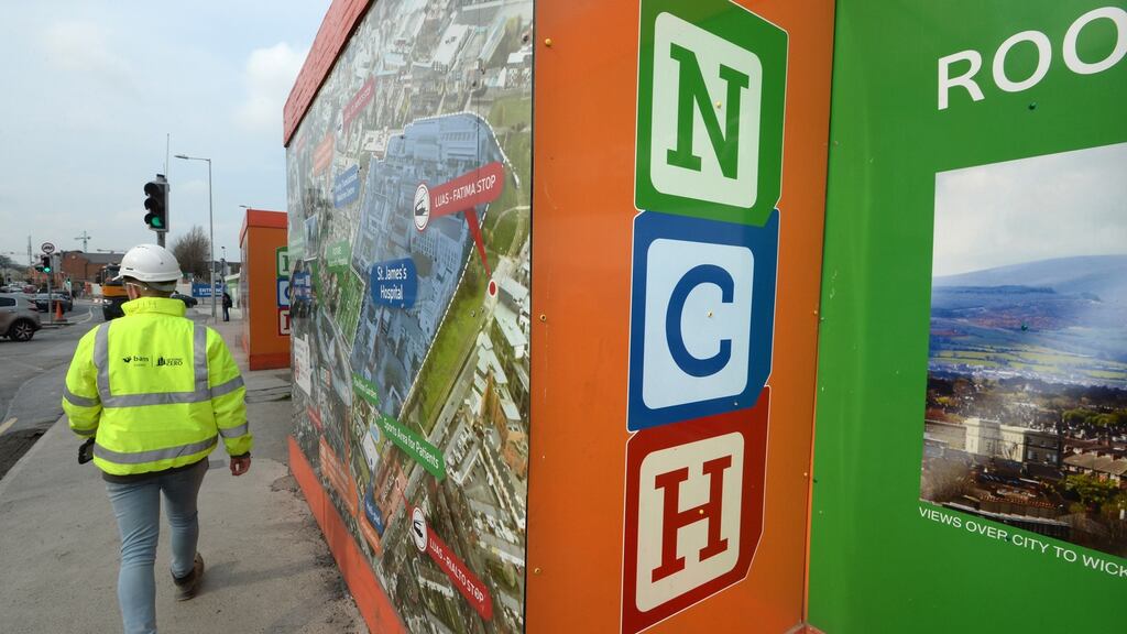 Concerns have been expressed in the locality of St James’s Hospital, where the new children’s hospital is being built, about the impact of the bus plan. Photograph: Dara Mac Dónaill