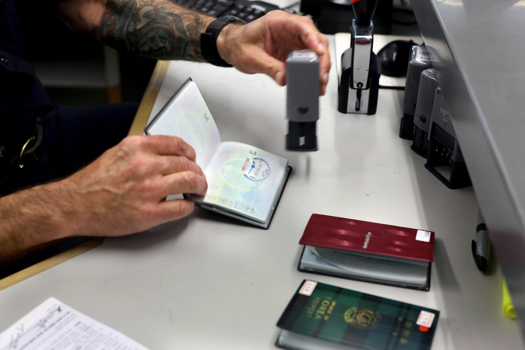 The pact will require tougher border security checks including identification and health checks. Critics have described the pact as the creation of 'fortress Europe'. Photograph: Richard Perry/New York Times