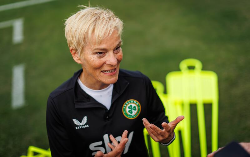 Vera Pauw: the Republic of Ireland manager chose tough opponents in friendly games, like the world champions USA and France, insisting the players would learn nothing from playing weak opponents. Photograph: Ryan Byrne/Inpho