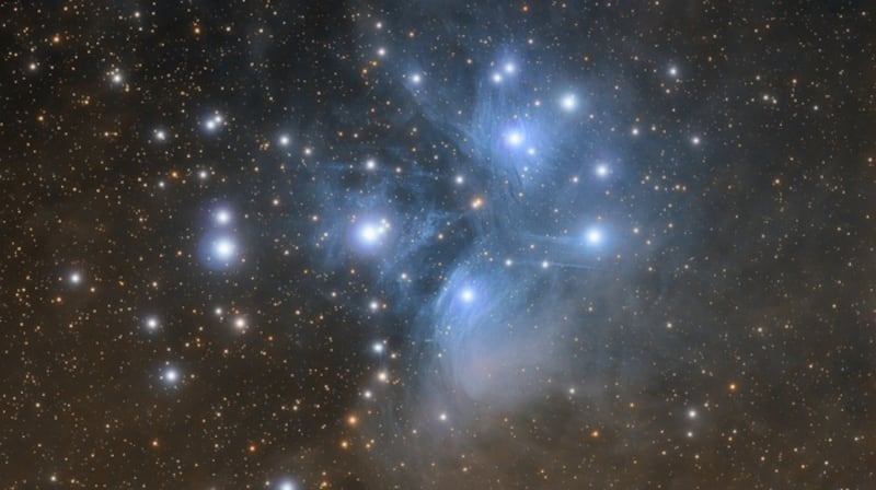 The Pleiades cluster is roughly 115 million years old and lies about 445 light years away. Photograph: Getty Images