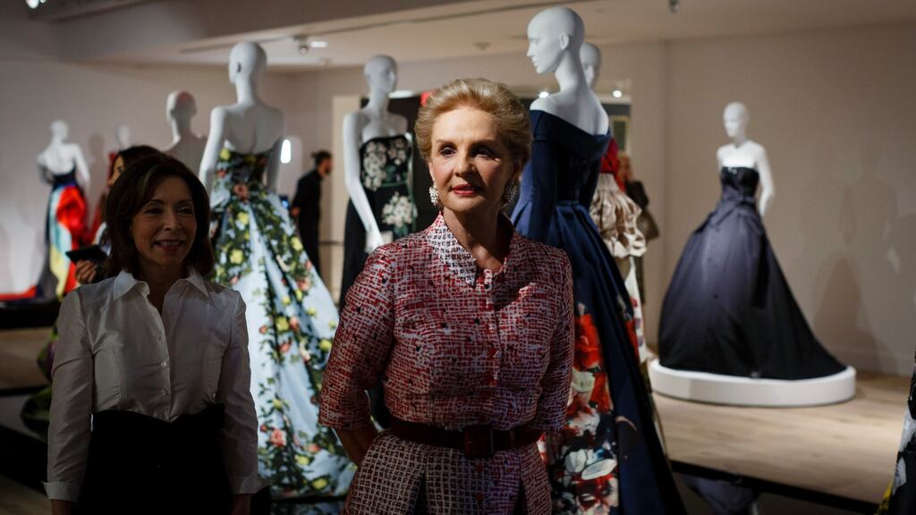 Caroline Herrera at her career retrospective at the SCAD FASH Museum of Fashion and Film in Atlanta. Photograph: Dustin Chambers/New York Times