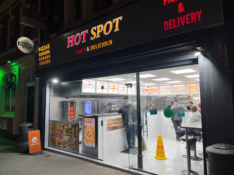 The Hot Spot kebab house in Warrington, favoured by darts player Luke Littler. Photograph: Mark Paul