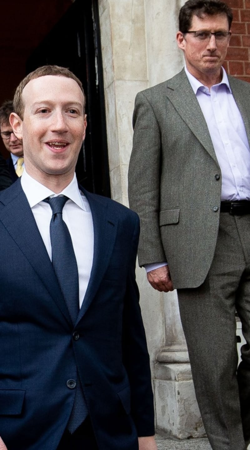 Facebook’s Mark Zuckerberg leaves the Merrion Hotel after meeting the Oireachtas Communications Committee. Photograph: Tom Honan/The Irish Times.