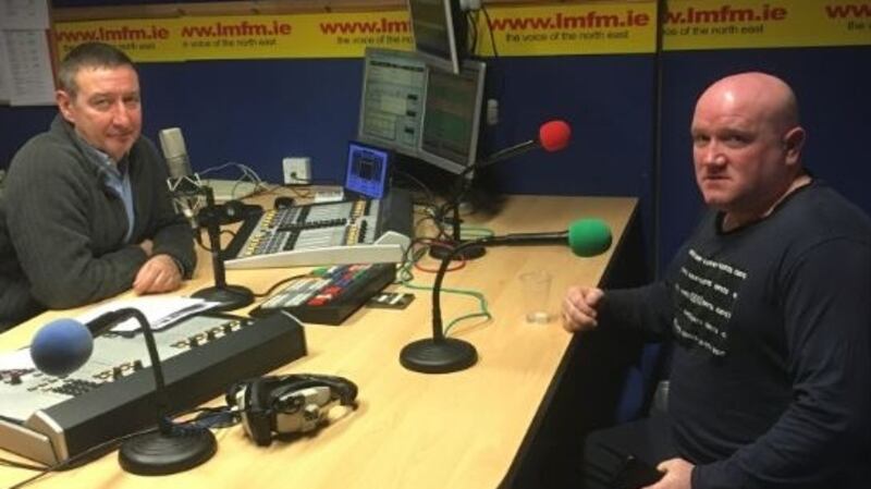 Taxi driver John Myles (on right) being interviewed on the Michael Reade show on LMFM on Tuesday. Photograph: LMFM/Twitter