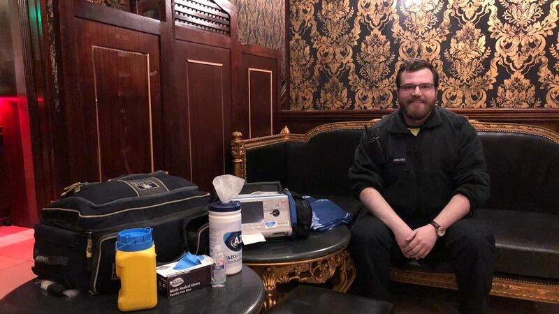Seán O’Scinéir, one of the medics on-site in Dicey’s, Harcourt Street, Dublin. He said ‘extra vigilance’ was needed. Photograph: Jade Wilson