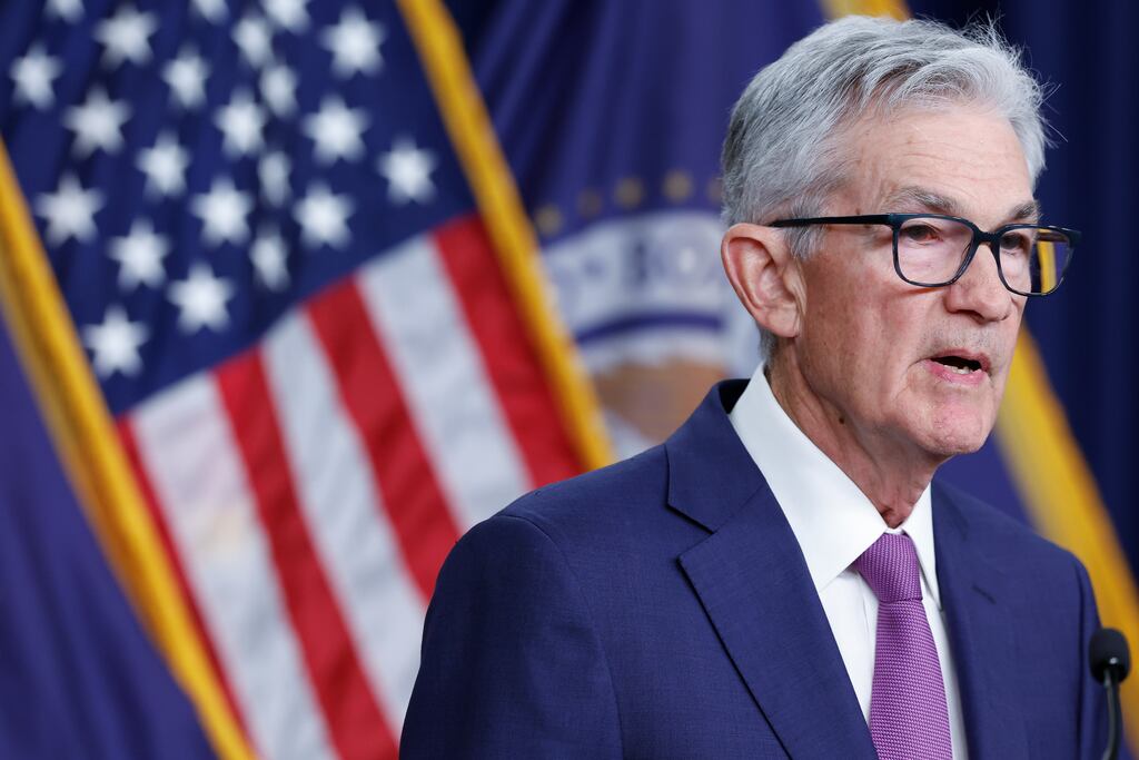 The Fed, led by chairman Jerome Powell, left rates unchanged. Photograph: Anna Moneymaker/Getty Images