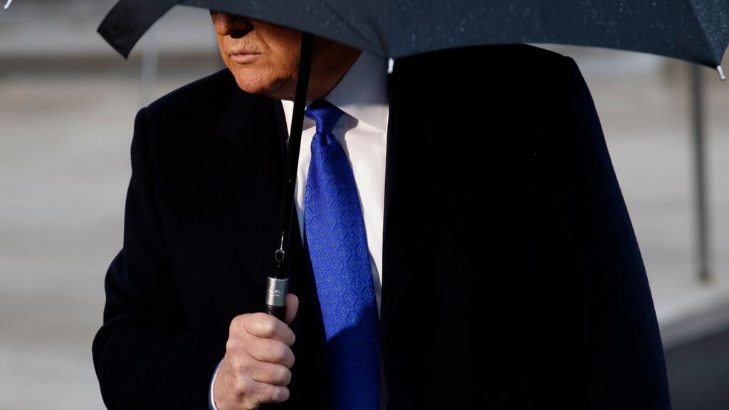 US President Donald J. Trump responds to a question from the news media as he walks from the residence to board Marine One on the South Lawn of the White House in Washington, DC, USA, 02 December 2019. President Trump is traveling to London for the NATO Summit. EPA/SHAWN THEW