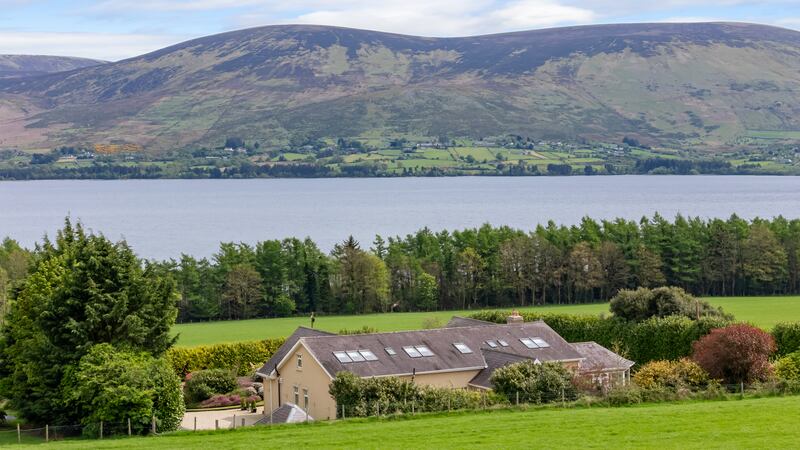 The four-bedroom property overlooks the lakes