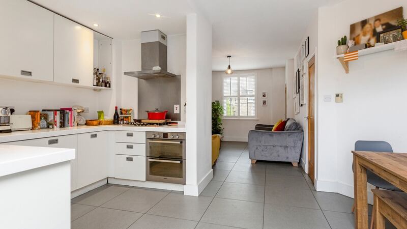 The kitchen and dining area