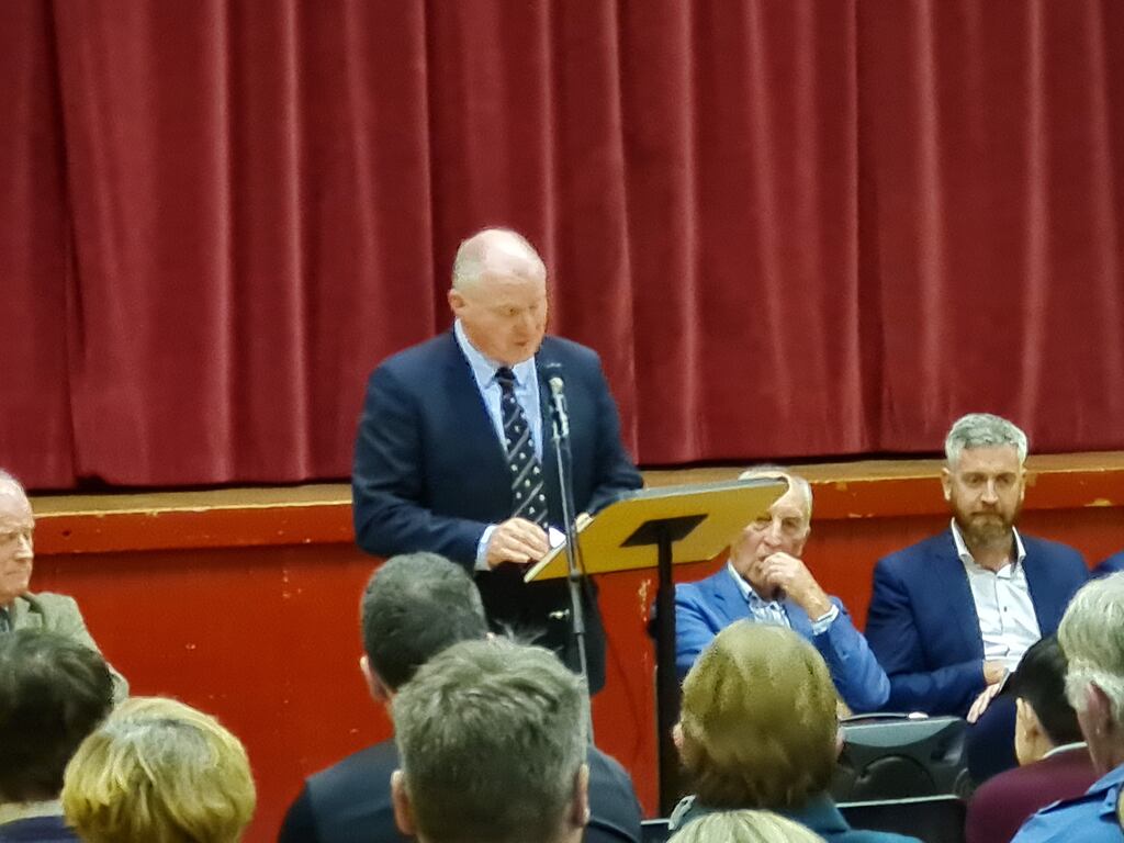 Historian Gabriel Doherty speaking at the launch on Friday of new biography of executed Civil War leader Dick Barrett