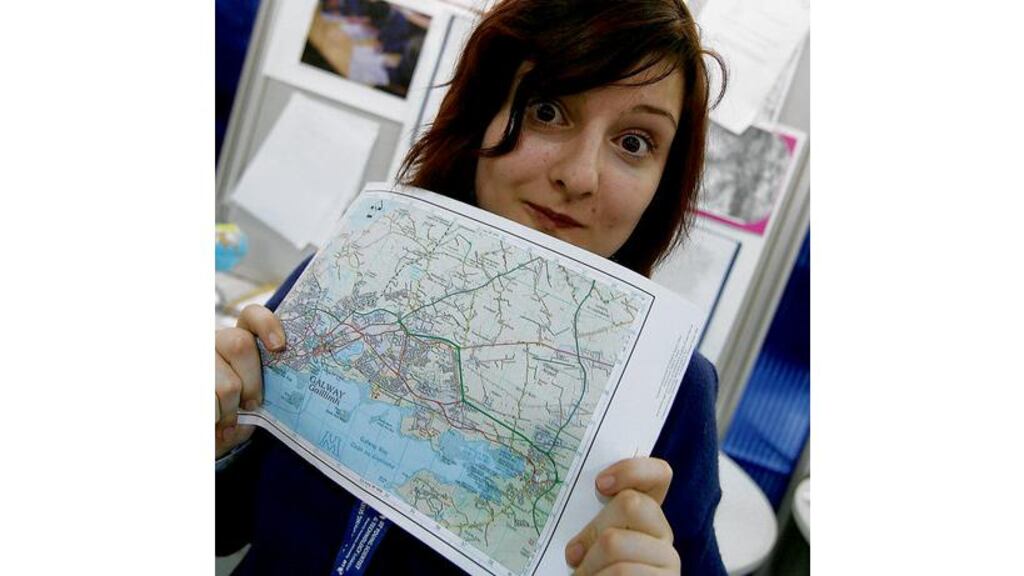 Anna McNamara-Taylor from Scoil Mhuire Gan Smal, Blarney, with her project on map reading.