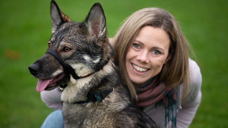 Lucie Dehe and her dog Wile-E: “My whole day is around her needs.” Photograph: Tom Honan