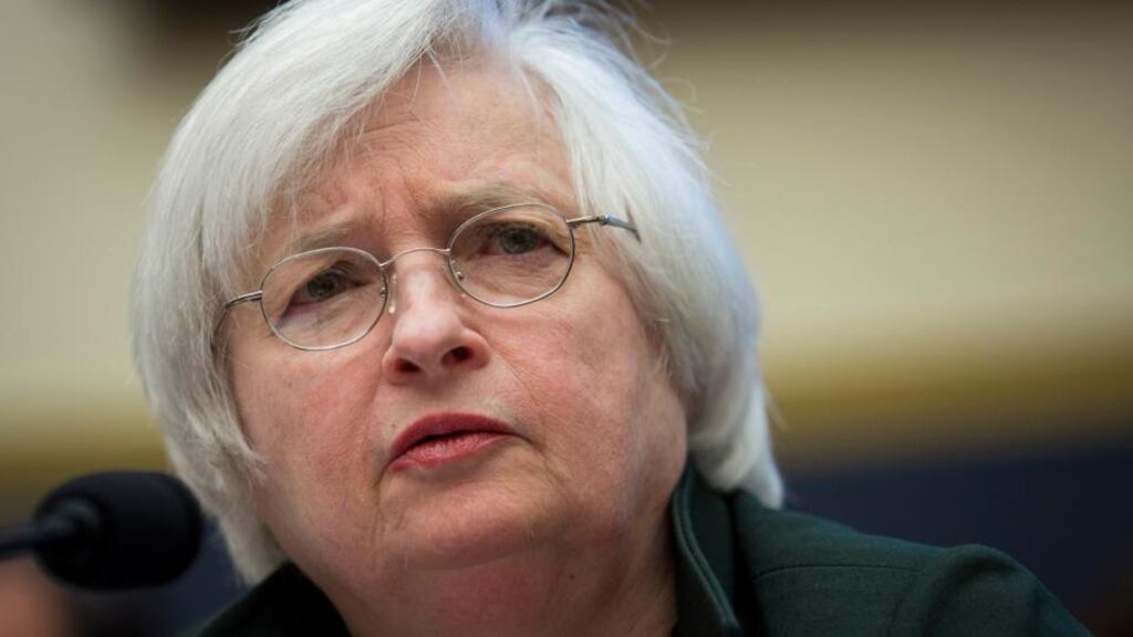 Janet Yellen, chairwoman of the US Federal Reserve, speaks during her semiannual report on the economy.