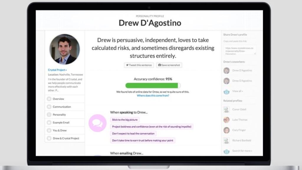 Crystal: “personality detection” software helps compose the perfect email