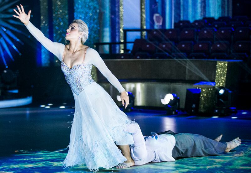 Former Cork camogie player and broadcaster Anna Geary and Kai Widdrington. Photograph: Kyran O’Brien/RTÉ