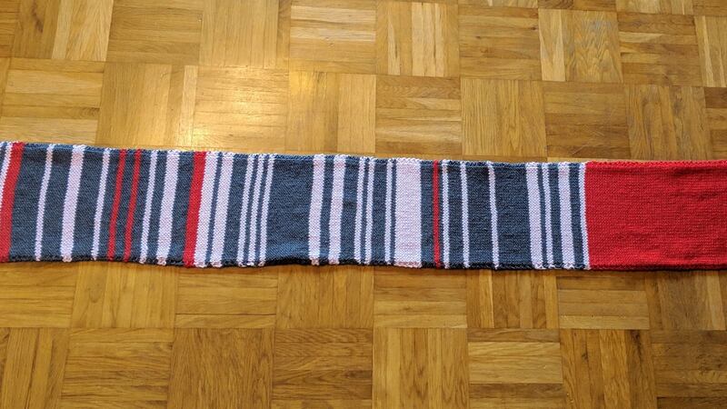 Claudia Weber’s scarf stretched to 1.5 metres. Photgraph: Sara Weber