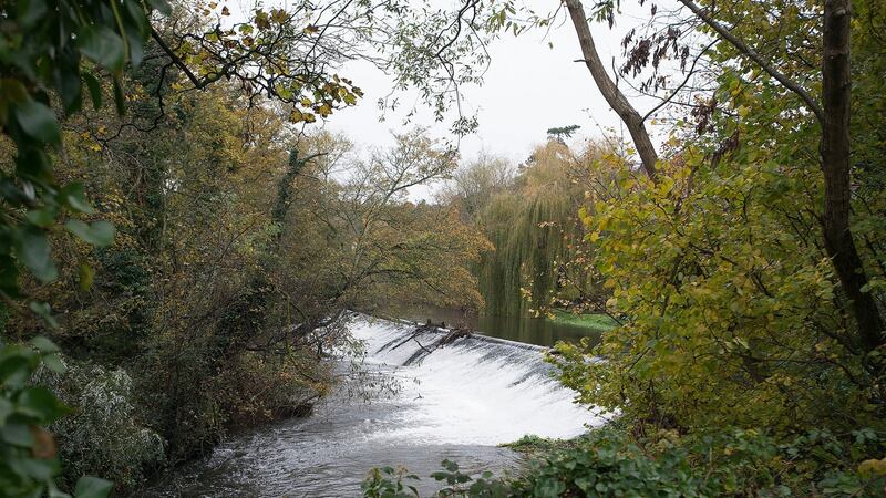 The River Liffey runs through Chapellizod, meaning the village straddles both the northside and southside of Dublin. Photograph: Dave Meehan
