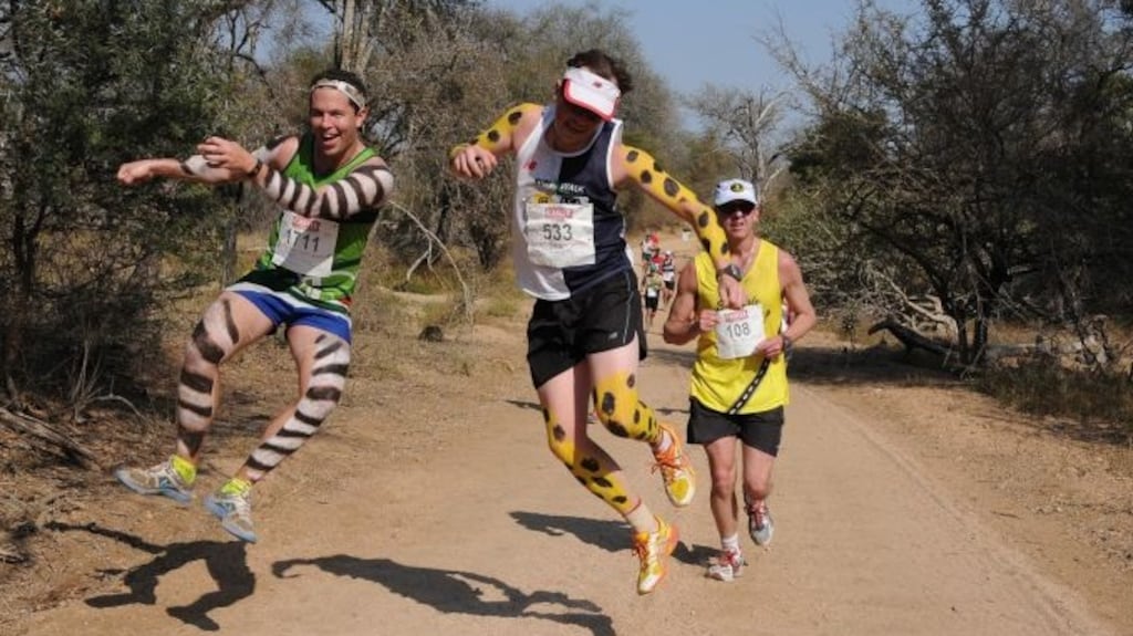 Wild and jolly during the Kruger Half Marathon. Photograph:  Nedbank Running Club