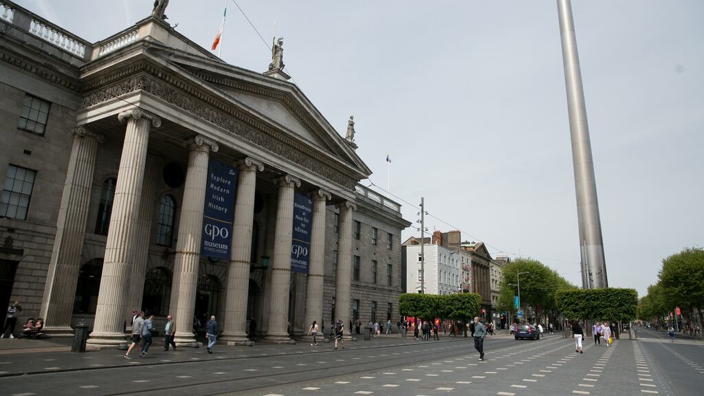 UK property firm Hammerson has applied for permissoin to build an office development, with 44,000sq m of “work space”, 210 hotel rooms, 94 apartments and just 8,000sq m of shops restaurants and cafes between Moore Street and O’Connell Street in Dublin. Photograph:  Gareth Chaney/Collins