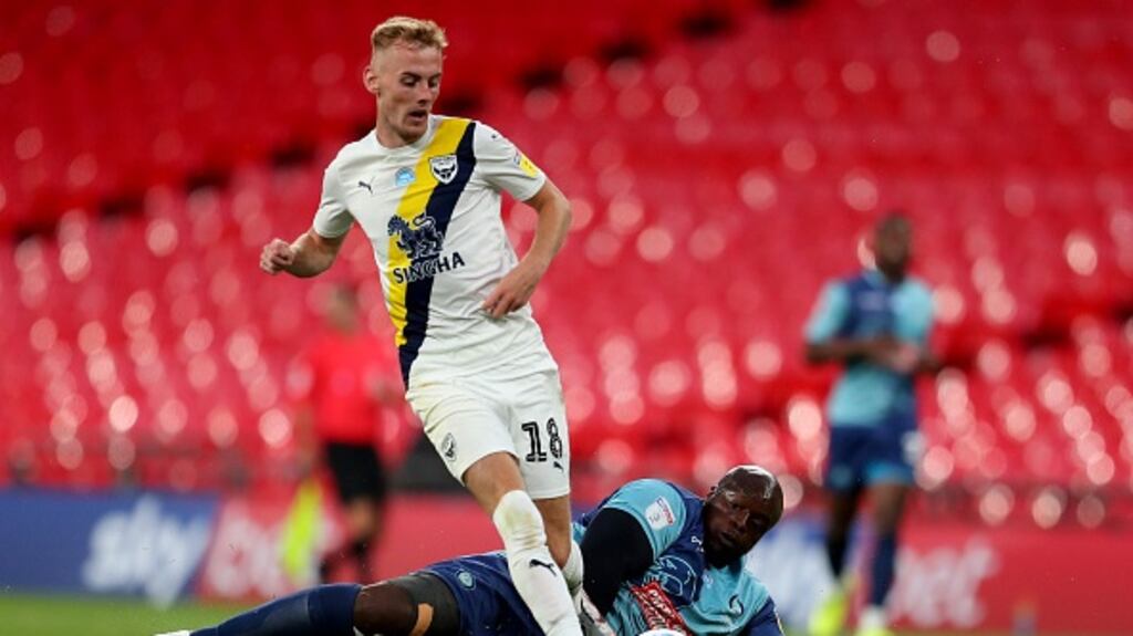 Oxford midfielder Mark Sykes will play no part for Ian Baraclough’s Northern Ireland squad after pledging his allegiance to the Republic of Ireland. File photograph: Getty Images