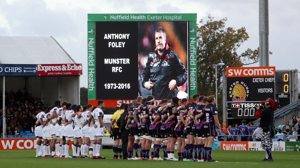 As to whether Munster will go ahead with their scheduled European Champions Cup game against Glasgow on Saturday at Thomond Park remains secondary to the needs of the Foley family,