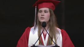 Texas high school student goes off script to attack abortion ban