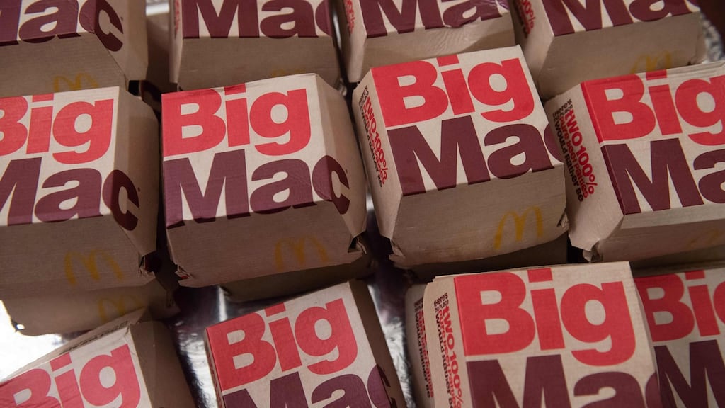 Big Macs from McDonald’s in the state dining room of the White House. Photograph: Saul Loeb/AFP via Getty