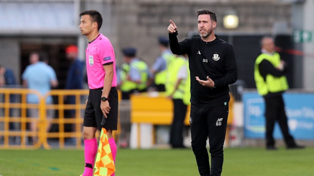 Shamrock Rovers manager Stephen Bradley during the Europa League qualifier against Apollon Limassol. Photo: Brian Lawless/PA Wire