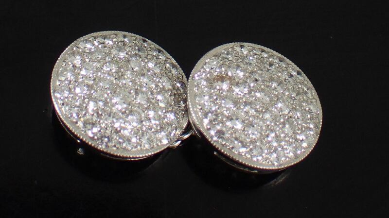 Diamond-set cufflinks (€3,300–€3,800) at John Weldon