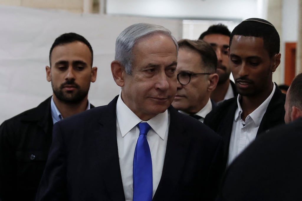 Police opened corruption investigations against Benjamin Netanyahu eight years ago and it is and almost five five years since he was indicted, making him the first serving prime minister in Israel’s history to go on trial.  Photograph: Atef Safadi/Pool/AFP via Getty Images