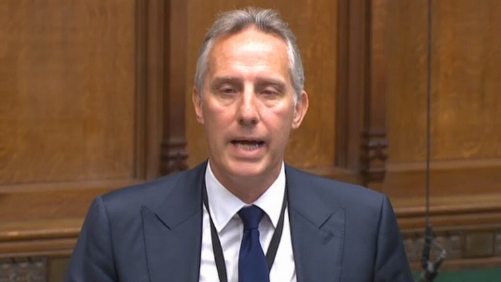 Ian Paisley apologising to the House of Commons in London. Photograph: PA