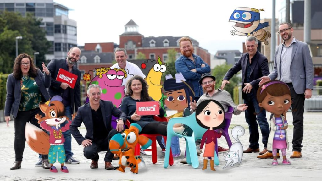 Animation Ireland members with some of their cartoon creations.