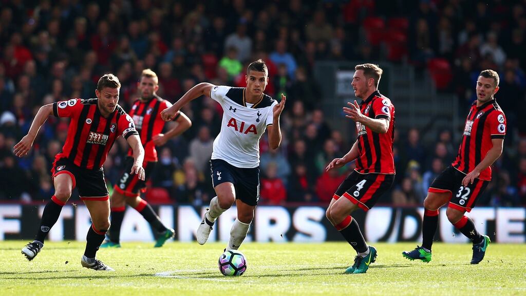 Erik Lamela of Tottenham Hotspur in action during against Bournemouth last year. Photograph: Charlie Crowhurst/Getty Images