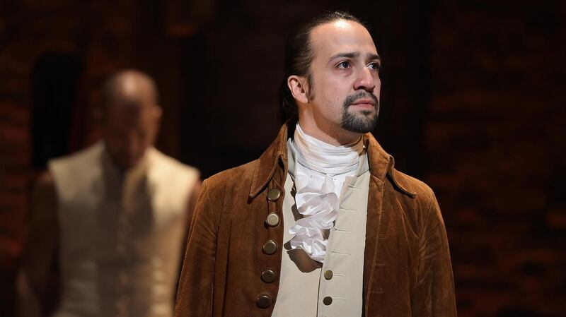Actor and composer Lin-Manuel Miranda on stage during Hamilton. Photograph: Theo Wargo/WireImage.