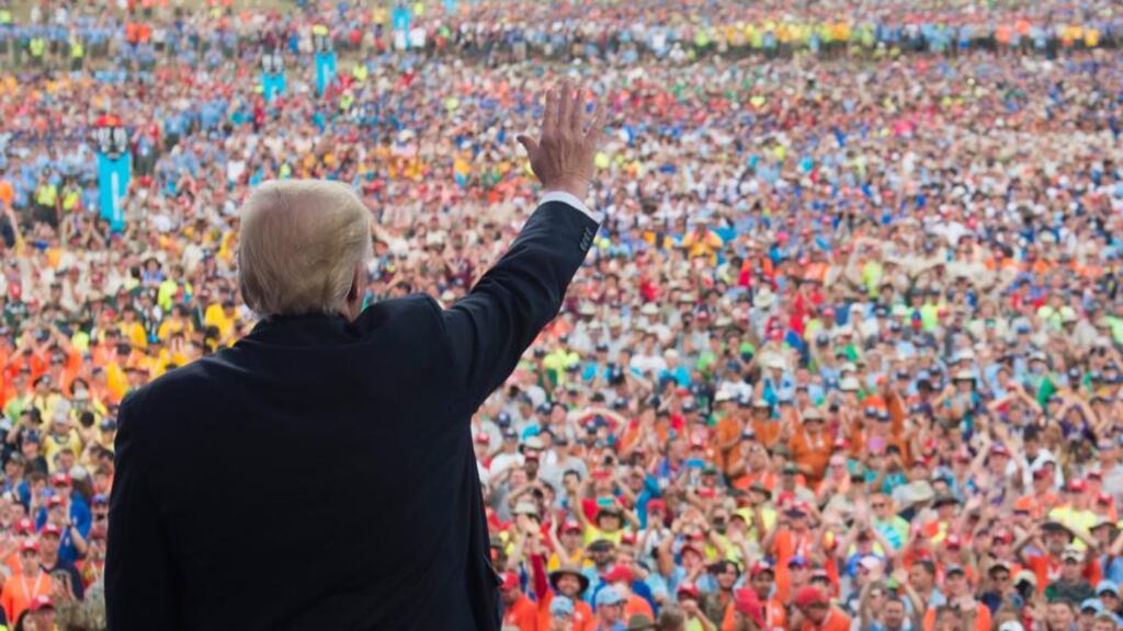 Boy Scouts jamboree: the organisation apologised for any offence after Donald Trump’s speech on July 24th. Photograph:Saul Loeb/AFP/Getty