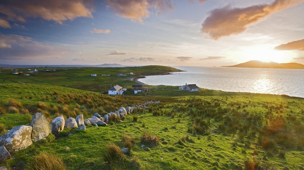 Clare Island, Co Mayo. Witch-like, gap-toothed, with long wispy grey hair and always dressed in bright colourful clothes, Nora Daly was said to wander from village to village. Photograph: Getty Images