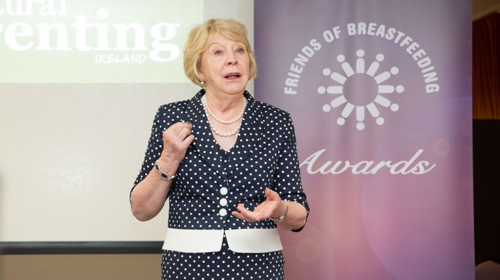 Sabina Higgins addressing the Friends of Breastfeeding event in Naas, Co Kildare.