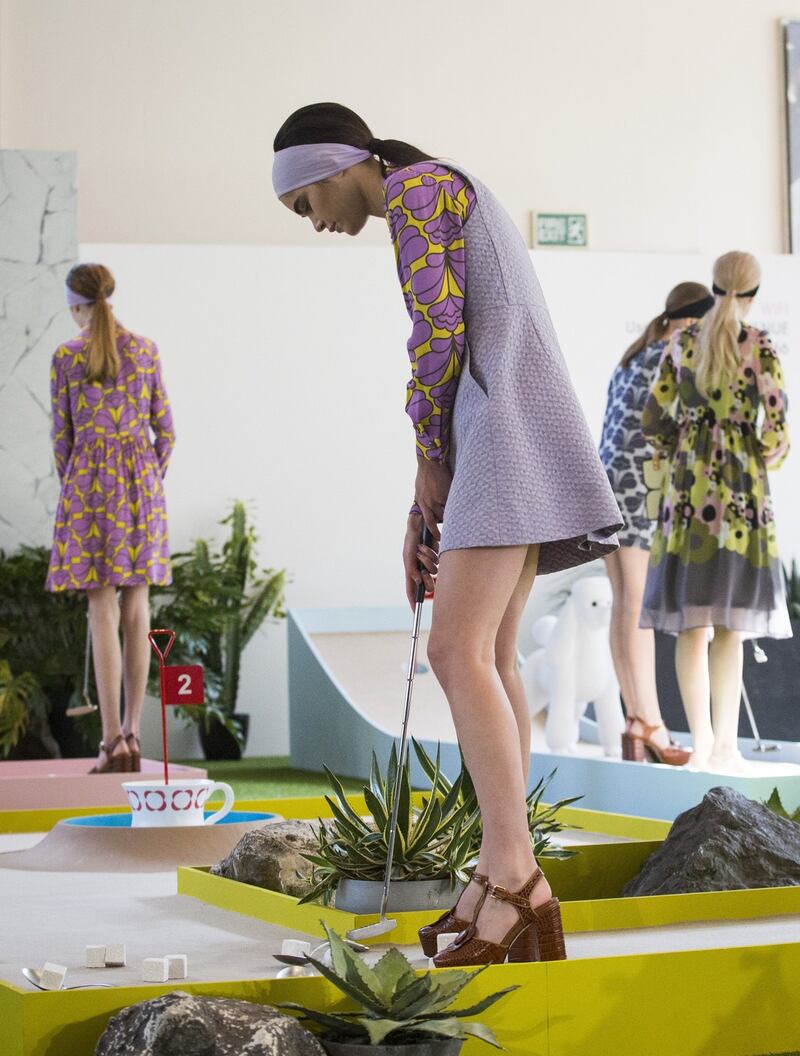 Orla Kiely: models at a crazy-golf-themed show at London Fashion Week in 2015. Photograph: Jack Taylor/AFP/Getty