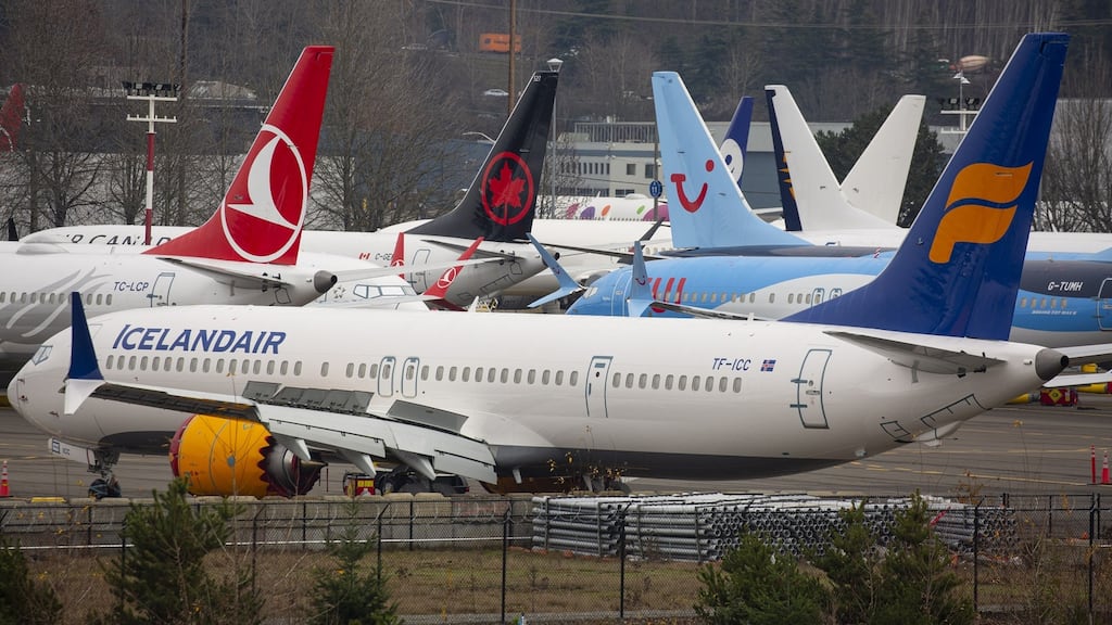 Boeing plans to halt production of its grounded 737 Max in January. Photograph: Bloomberg